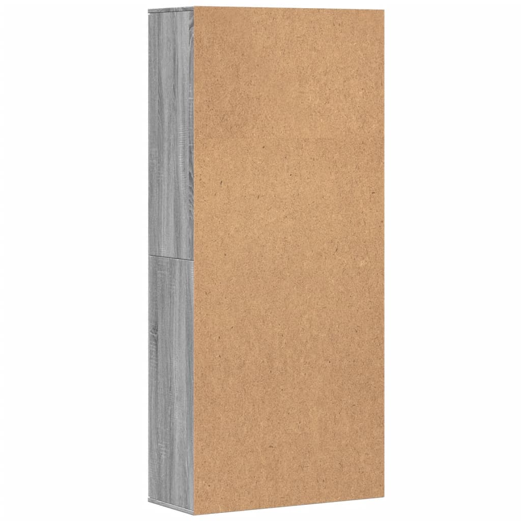 Aparador alto madera de ingeniería gris Sonoma 80x35x180 cm