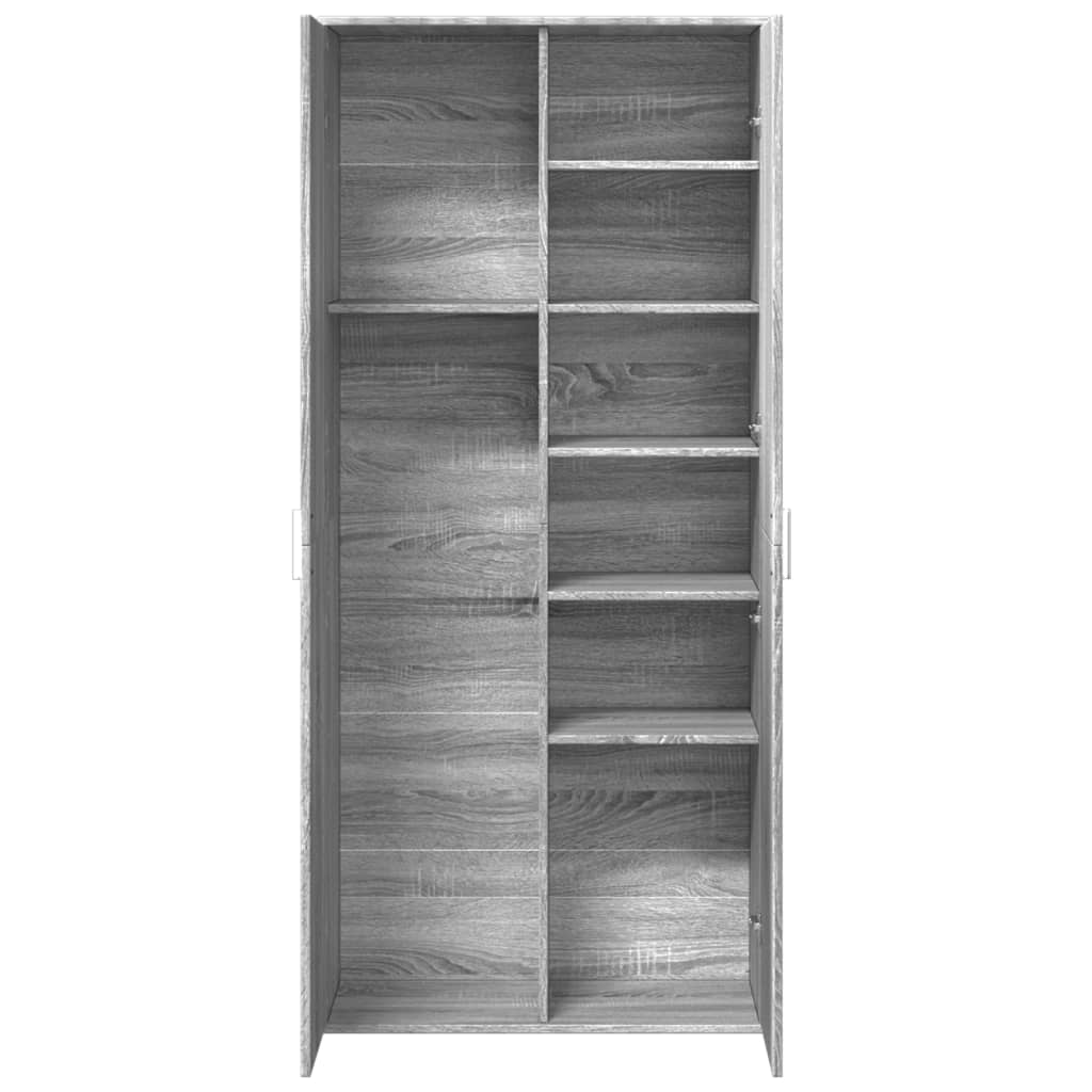 Aparador alto madera de ingeniería gris Sonoma 80x35x180 cm
