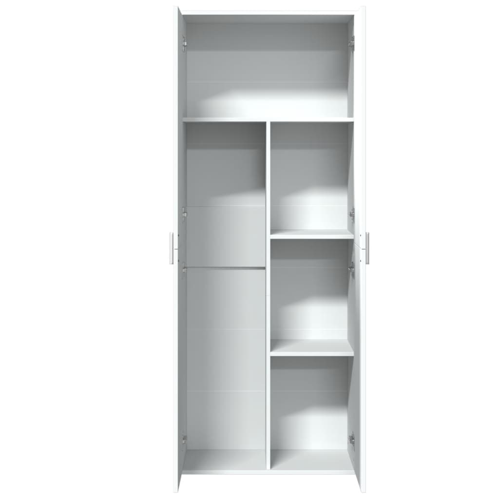 Aparador alto madera de ingeniería blanco 70x35x180 cm