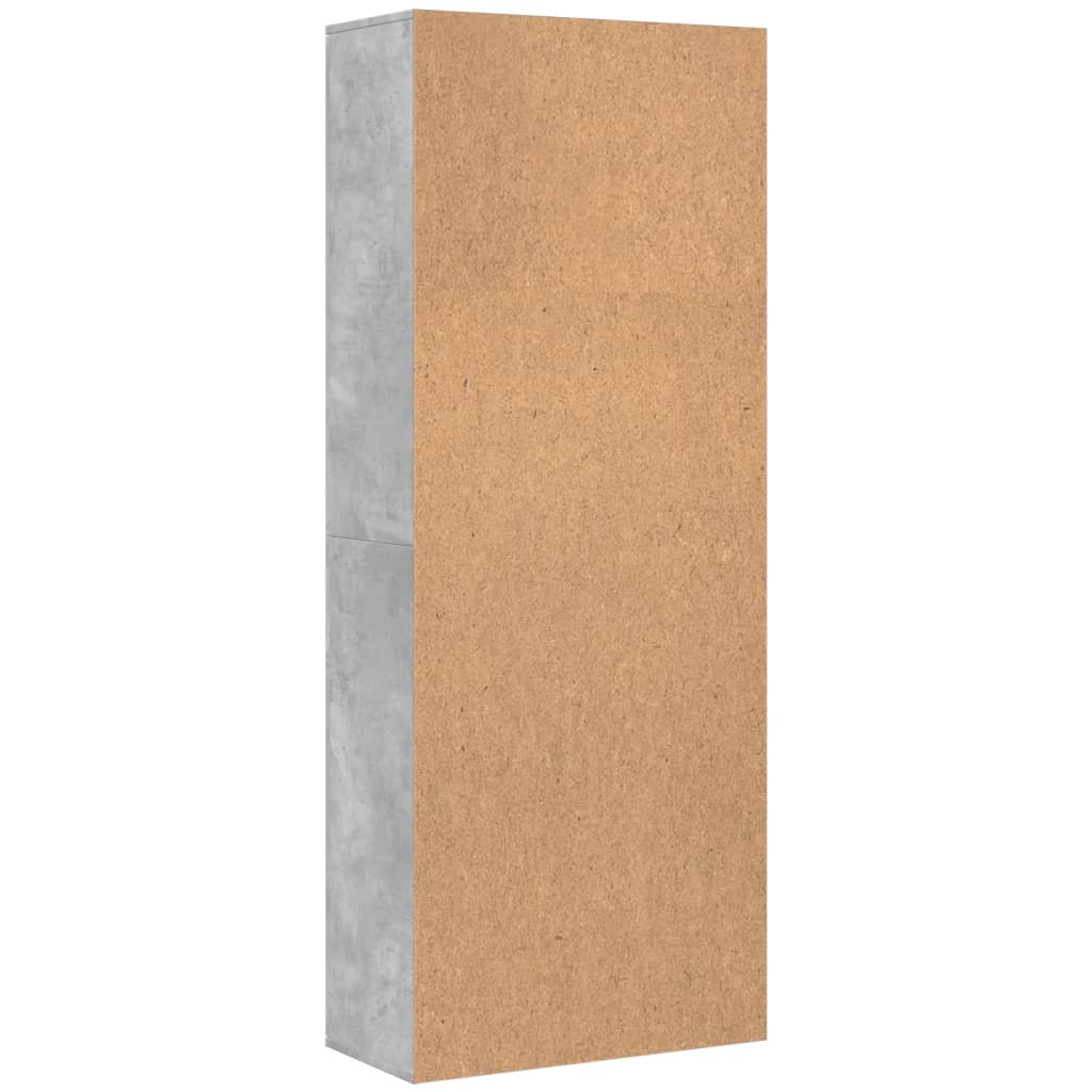 Aparador alto madera de ingeniería gris hormigón 70x35x180 cm