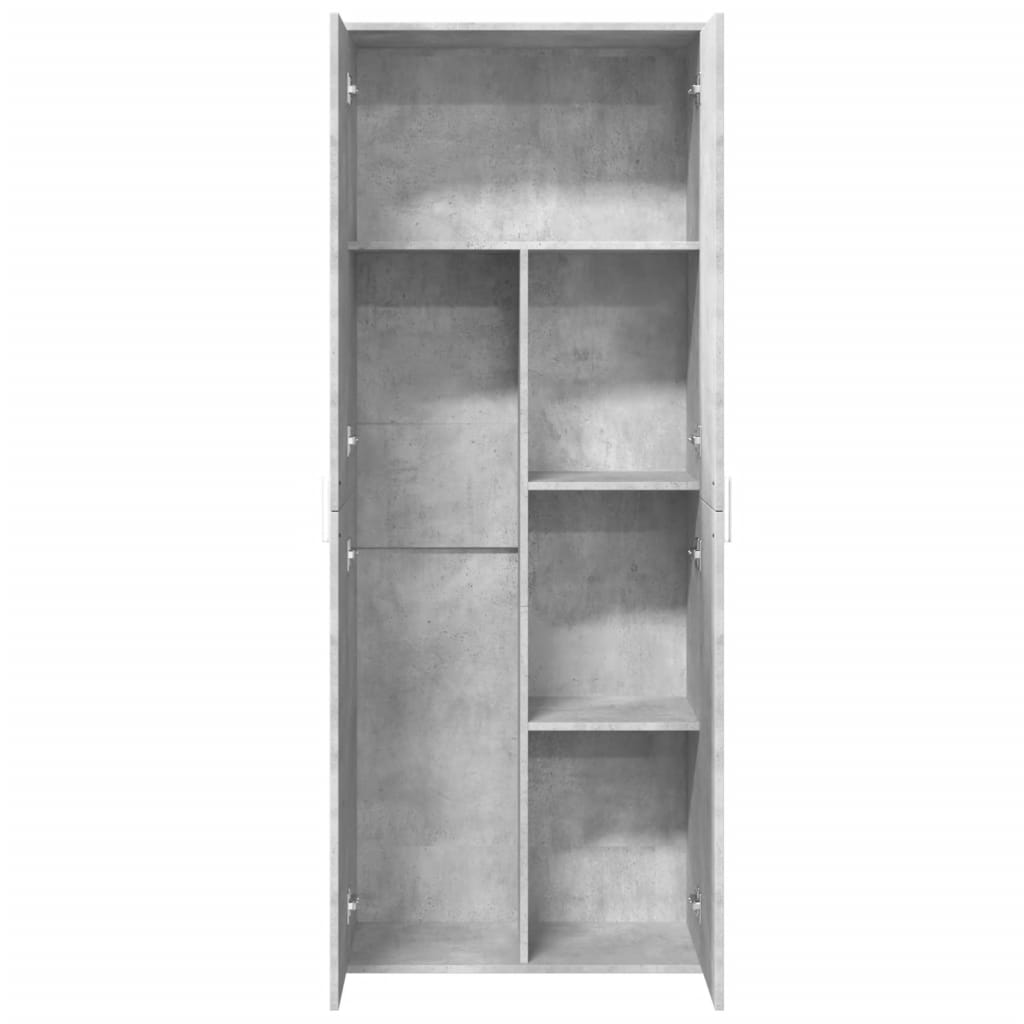 Aparador alto madera de ingeniería gris hormigón 70x35x180 cm