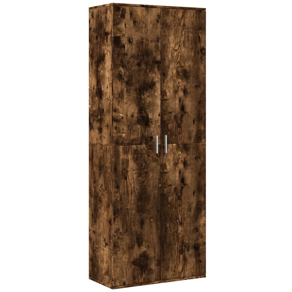 Aparador alto madera de ingeniería roble ahumado 70x35x180 cm