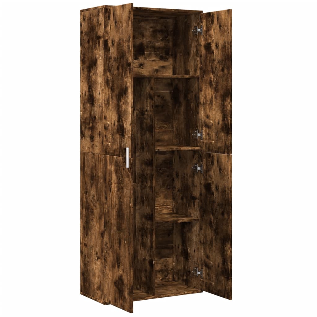 Aparador alto madera de ingeniería roble ahumado 70x35x180 cm