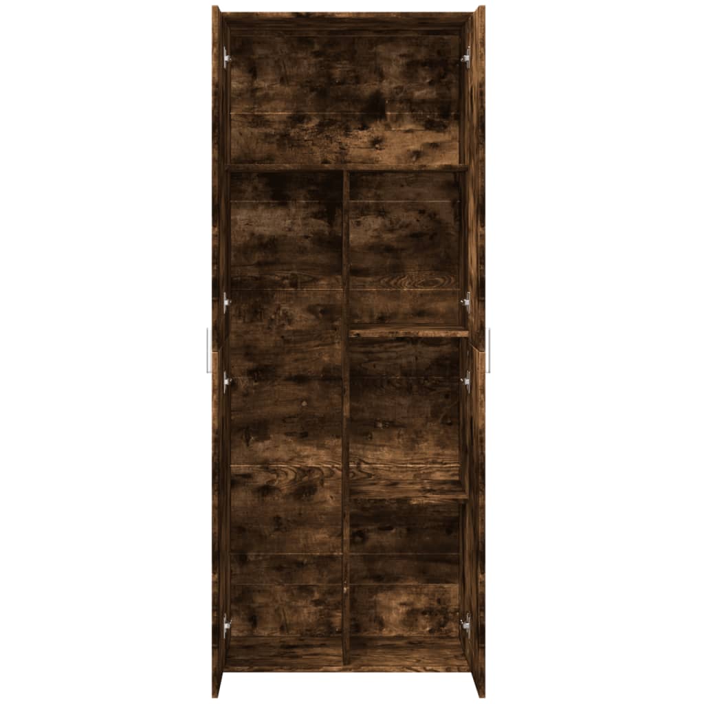 Aparador alto madera de ingeniería roble ahumado 70x35x180 cm
