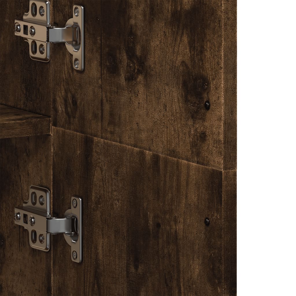 Aparador alto madera de ingeniería roble ahumado 70x35x180 cm