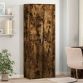 Aparador alto madera de ingeniería roble ahumado 70x35x180 cm