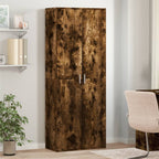 Aparador alto madera de ingeniería roble ahumado 70x35x180 cm