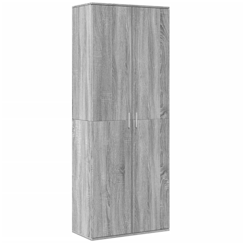Aparador alto madera de ingeniería gris Sonoma 70x35x180 cm