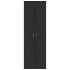 Aparador alto madera de ingeniería negro 60x35x180 cm