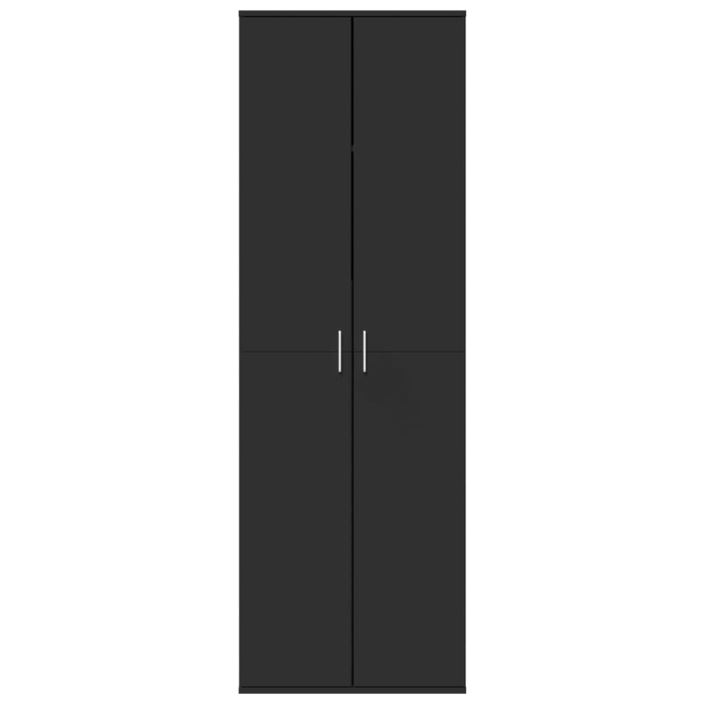 Aparador alto madera de ingeniería negro 60x35x180 cm