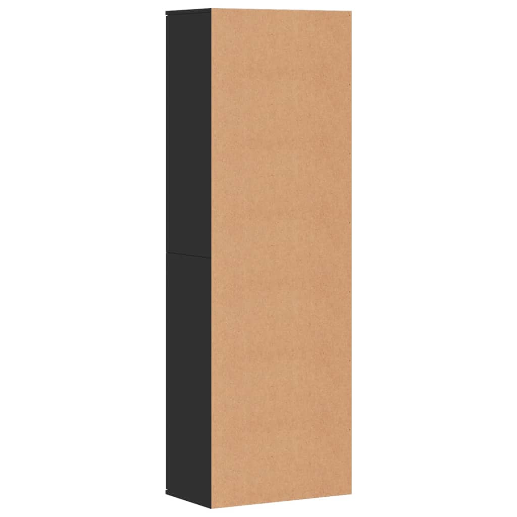 Aparador alto madera de ingeniería negro 60x35x180 cm