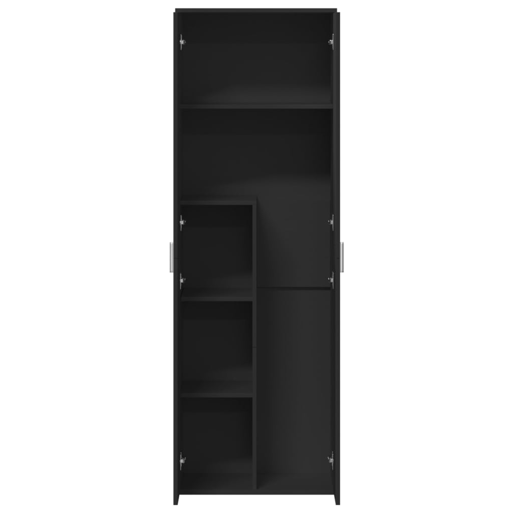 Aparador alto madera de ingeniería negro 60x35x180 cm