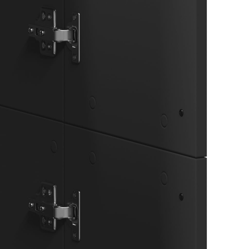 Aparador alto madera de ingeniería negro 60x35x180 cm