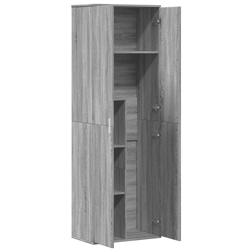 Aparador alto madera de ingeniería gris Sonoma 60x35x180 cm