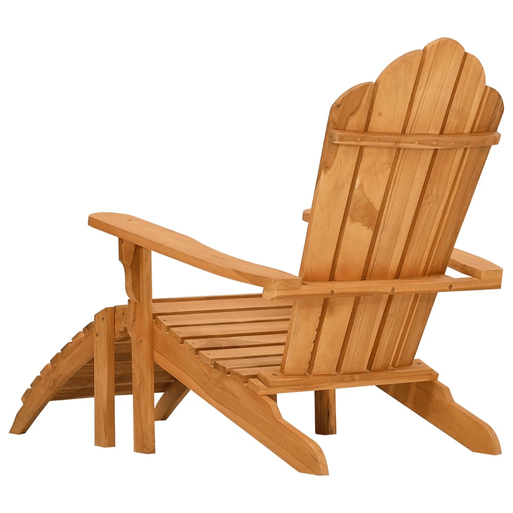 Silla de jardín Adirondack con reposapiés madera maciza teca