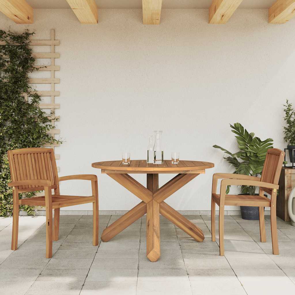 Mesa de jardín madera maciza de teca Ø109x74 cm