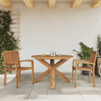 Mesa de jardín madera maciza de teca Ø109x74 cm