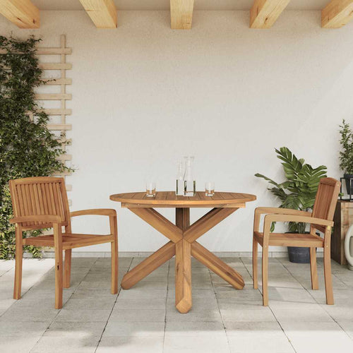 Solid teak garden table Ø109x74 cm