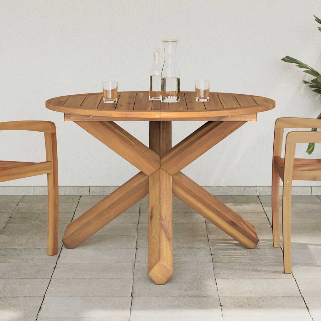 Mesa de jardín madera maciza de teca Ø109x74 cm