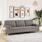 3-seater sofa Fabric Black 220x77x82 cm