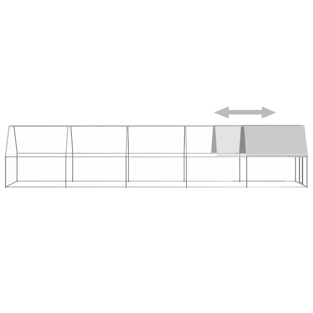 Jaula gallinero de acero galvanizado 2x10x2 m