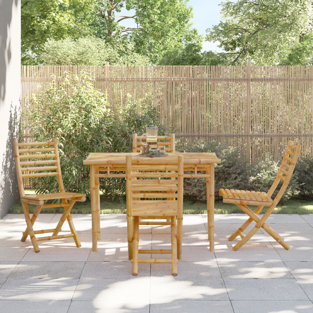 2 foldable garden chairs bamboo 43x54x88 cm