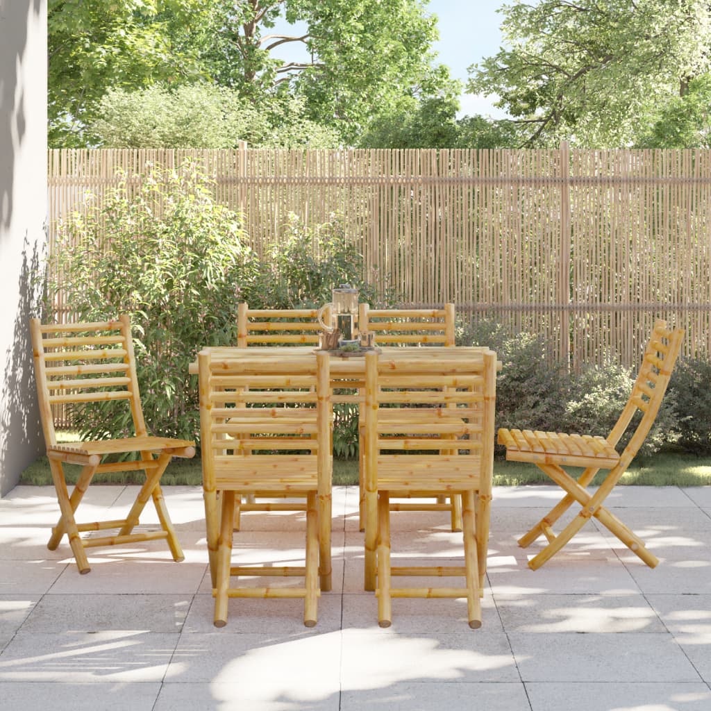 2 foldable garden chairs bamboo 43x54x88 cm