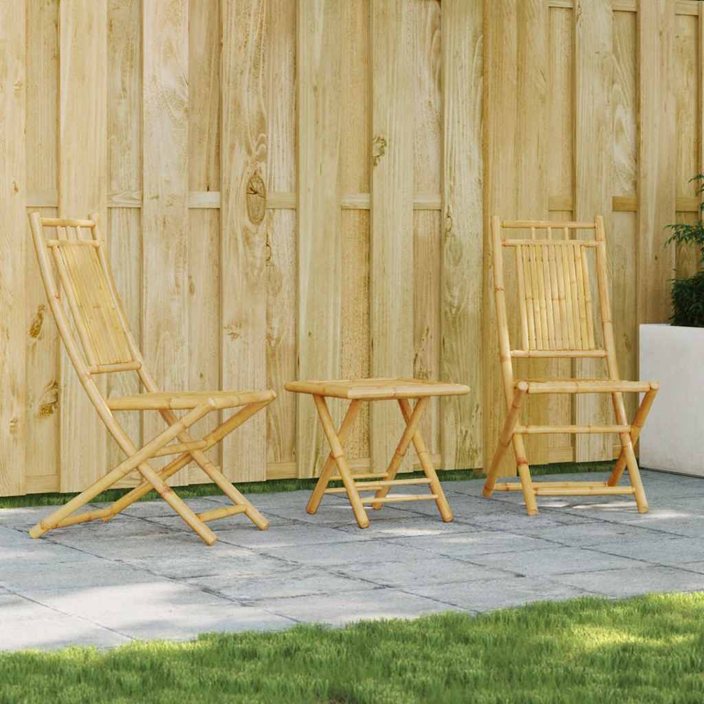 Juego de bistro de 3 piezas polipropileno y madera maciza beige