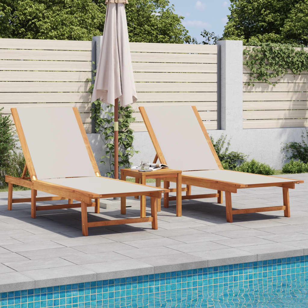 Tumbonas 2 uds ratán y madera maciza acacia marrón y negro