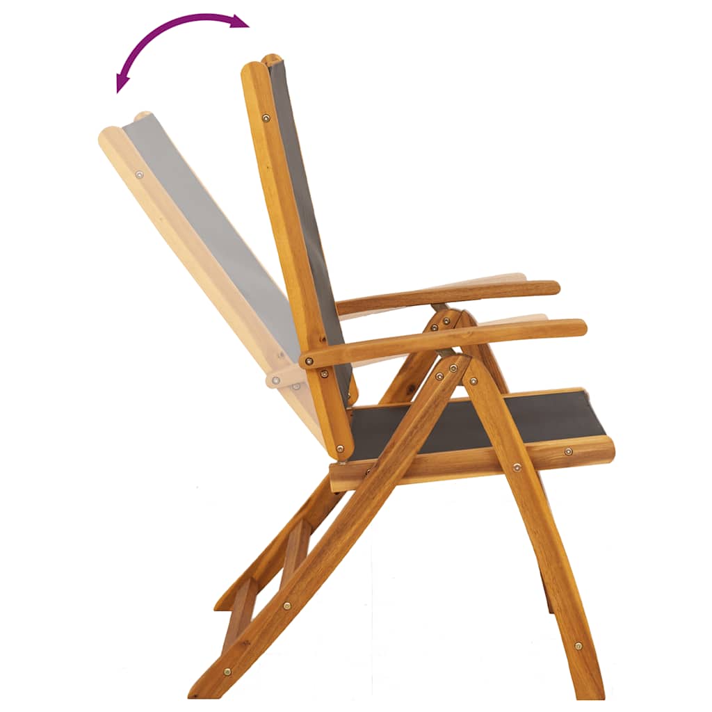 Juego comedor de jardín 5 pzas madera maciza acacia y textileno