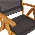 Juego comedor de jardín 5 pzas madera maciza acacia y textileno