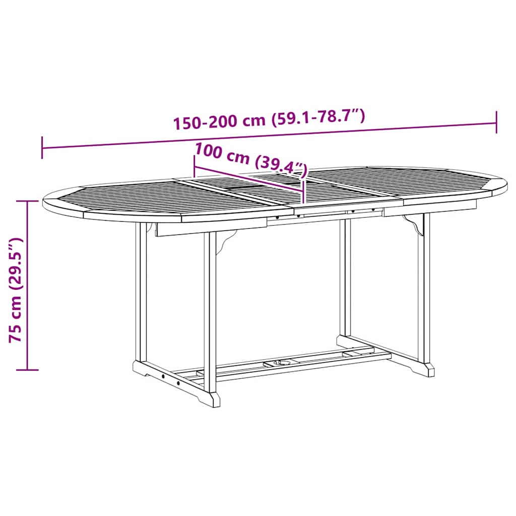 Juego comedor de jardín 5 pzas madera maciza acacia y textileno