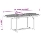 Juego comedor de jardín 5 pzas madera maciza acacia y textileno