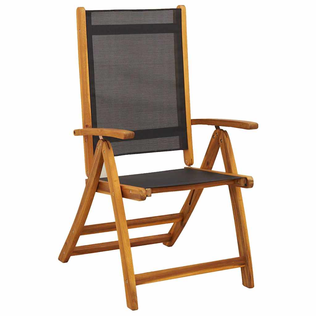 Juego comedor de jardín 5 pzas madera maciza acacia y textileno