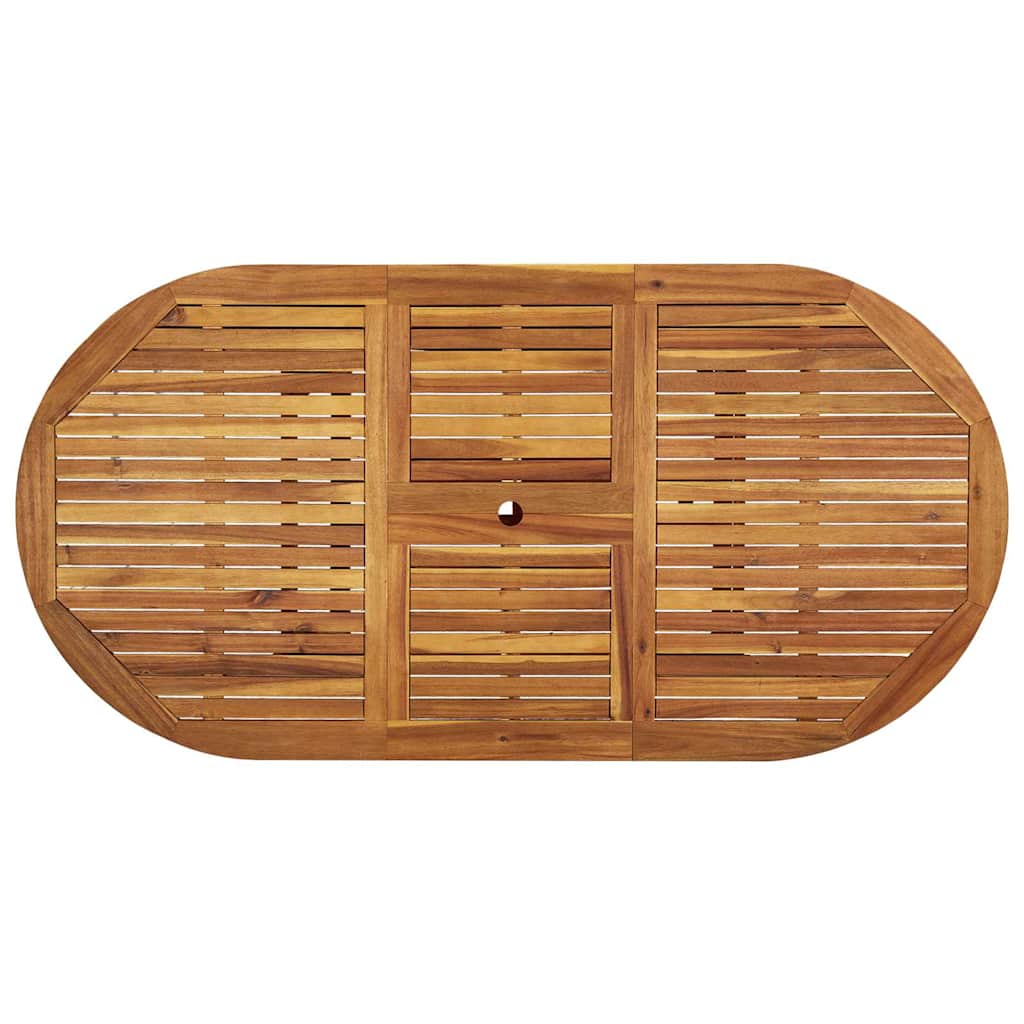 Juego comedor de jardín 5 pzas madera maciza acacia y textileno