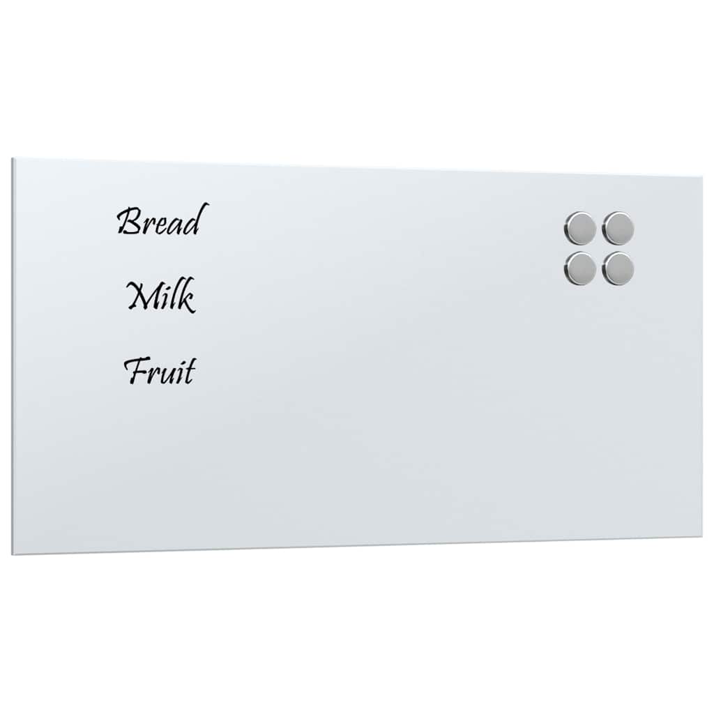 Pizarra magnética de pared vidrio templado blanco 60x30 cm