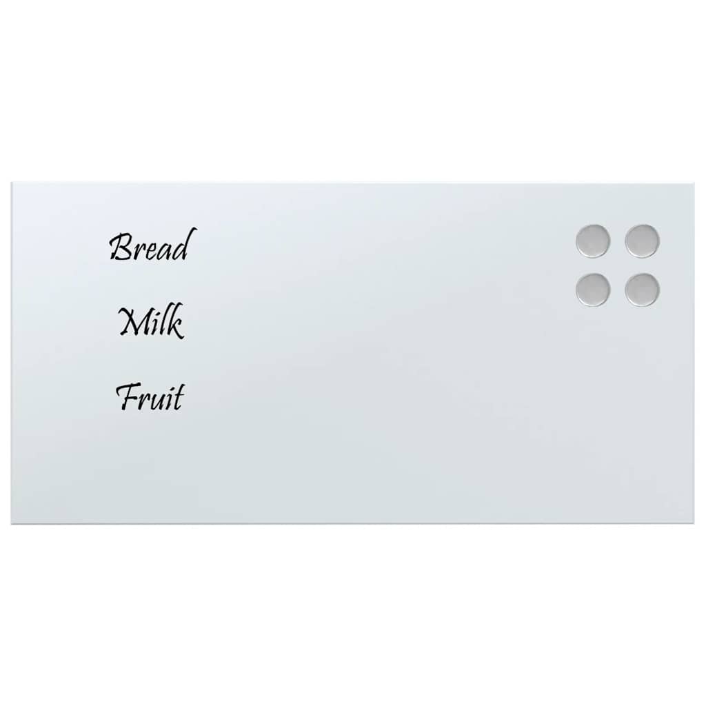 Pizarra magnética de pared vidrio templado blanco 60x30 cm