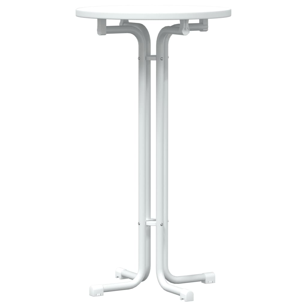 Mesa de bar madera ingeniería y acero blanco Ø60x110cm