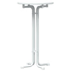 Mesa de bar madera ingeniería y acero blanco Ø60x110cm