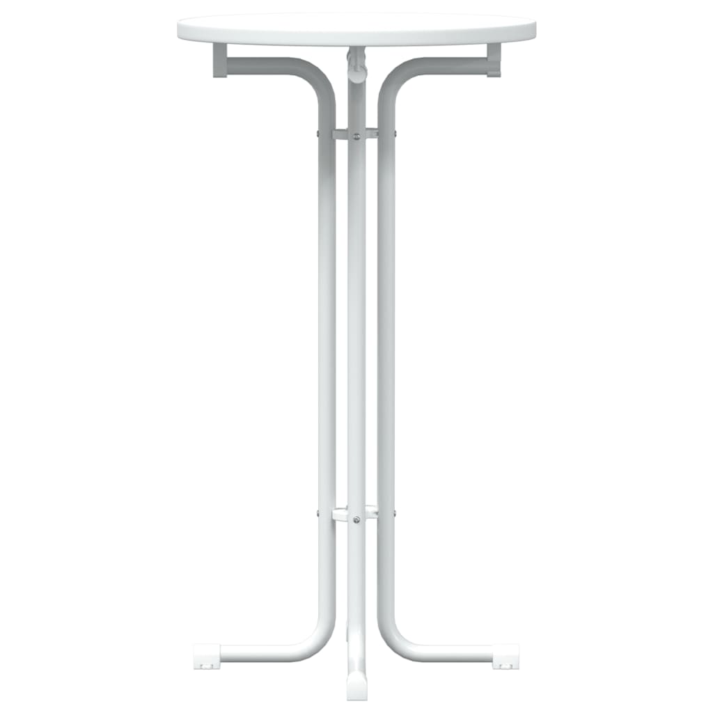 Mesa de bar madera ingeniería y acero blanco Ø60x110cm