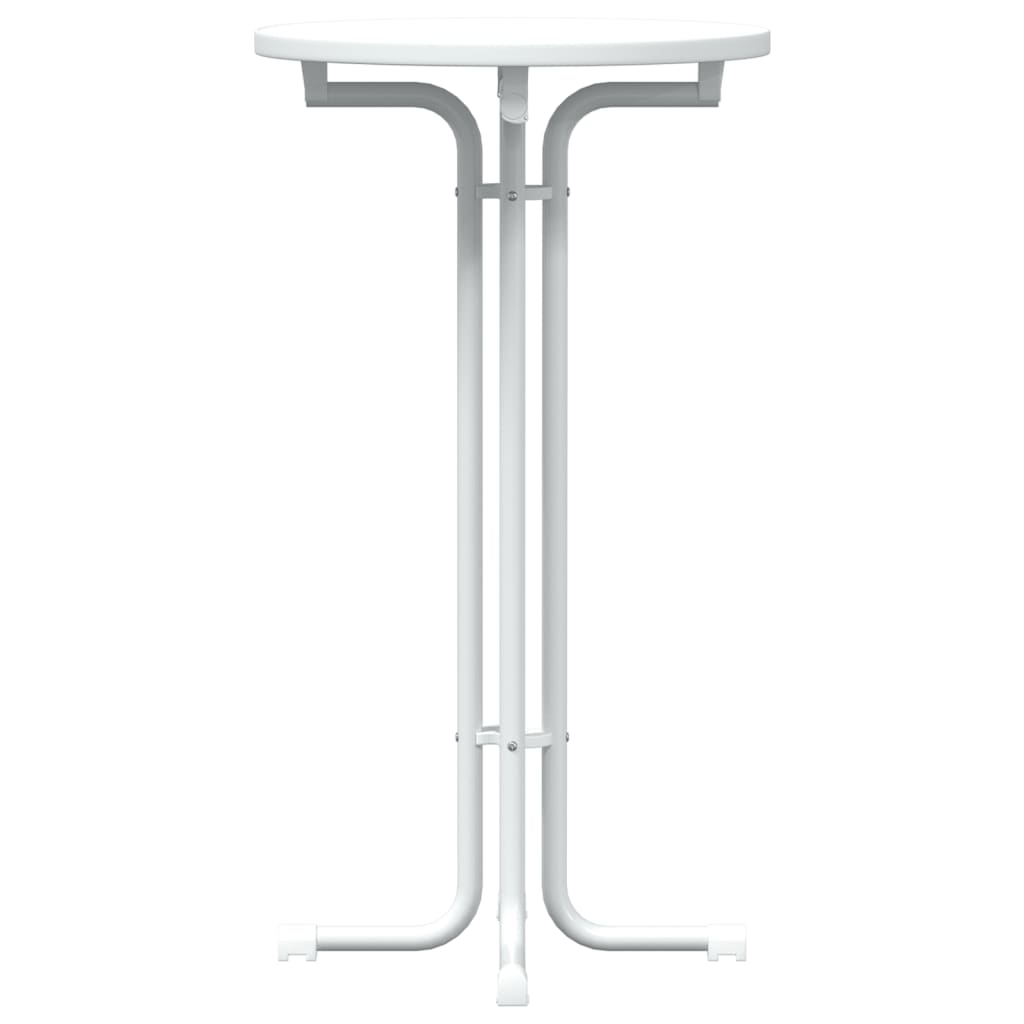 Mesa de bar madera ingeniería y acero blanco Ø60x110cm