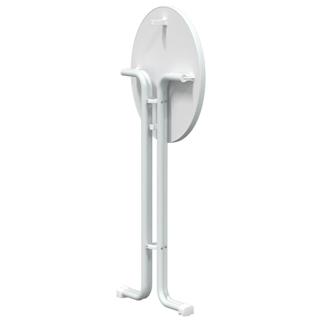 Mesa de bar madera ingeniería y acero blanco Ø60x110cm