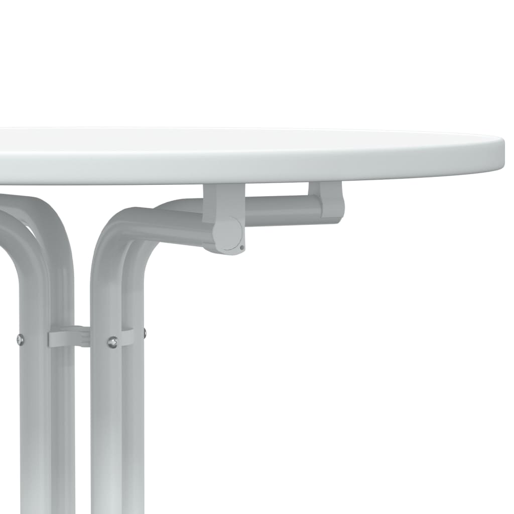 Mesa de bar madera ingeniería y acero blanco Ø60x110cm