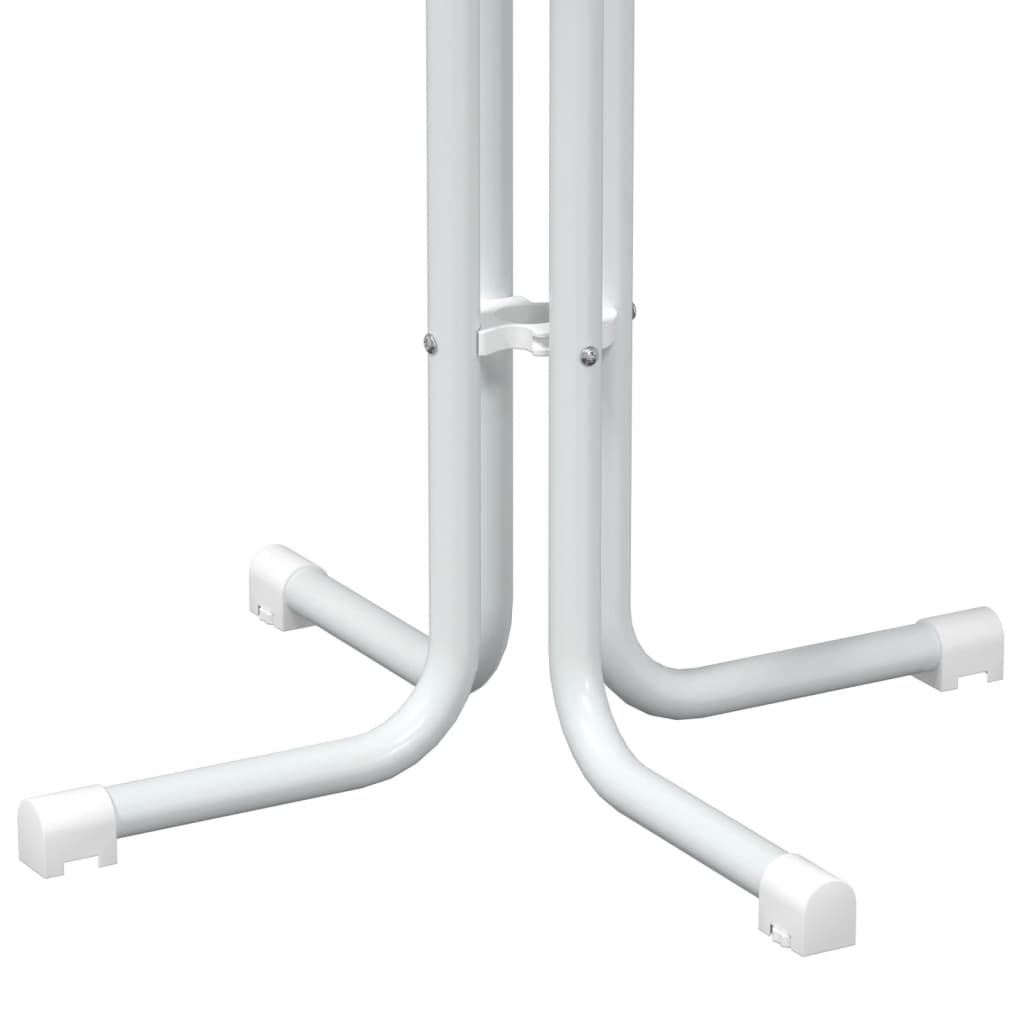 Mesa de bar madera ingeniería y acero blanco Ø60x110cm