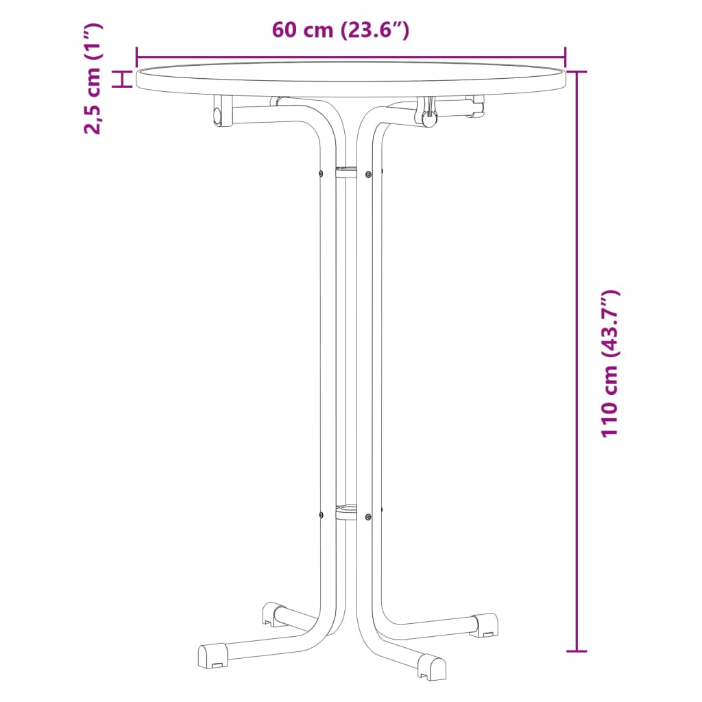 Mesa de bar madera ingeniería y acero blanco Ø60x110cm