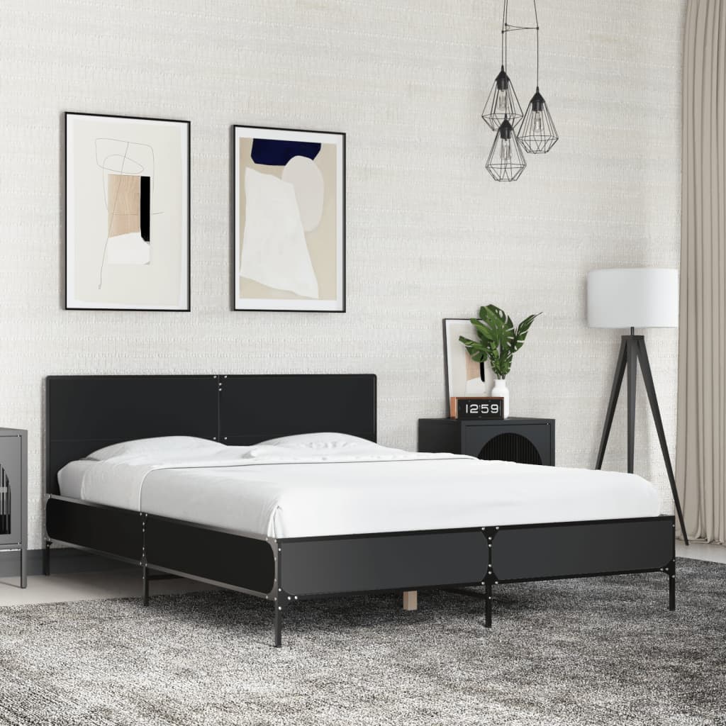 Cama sin colchón blanca 180x200 cm madera de ingeniería