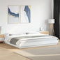 Estructura cama con LED sin colchón marrón oscuro 120x200 cm