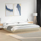 Estructura cama con LED sin colchón marrón oscuro 120x200 cm