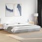 Estructura cama con LED sin colchón marrón oscuro 120x200 cm