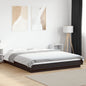 Estructura cama con LED sin colchón marrón oscuro 120x200 cm